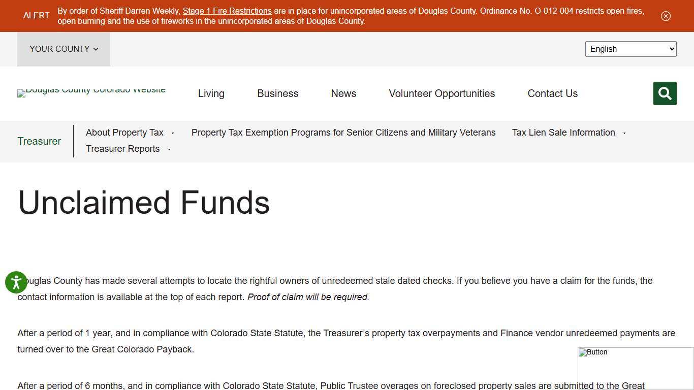 Unclaimed Funds - Douglas County